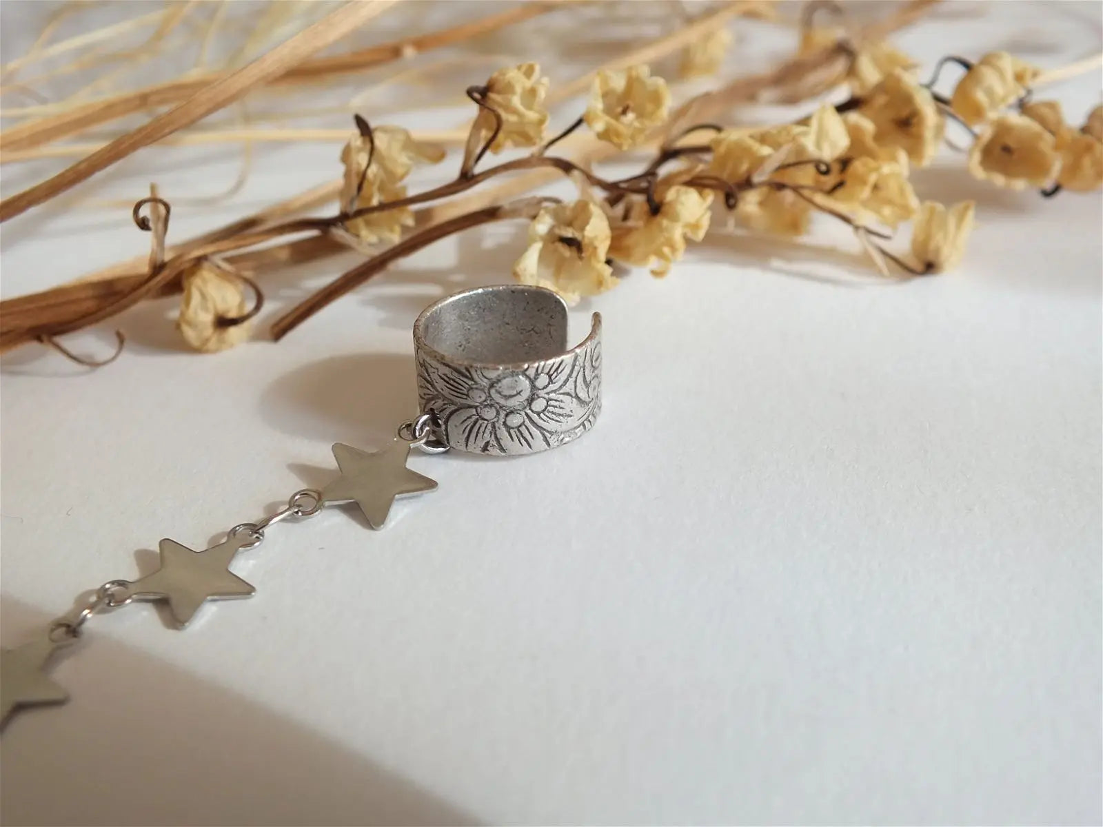 Mono boucle d'oreille à "pincer" sur l'oreille - Aurore Lune 