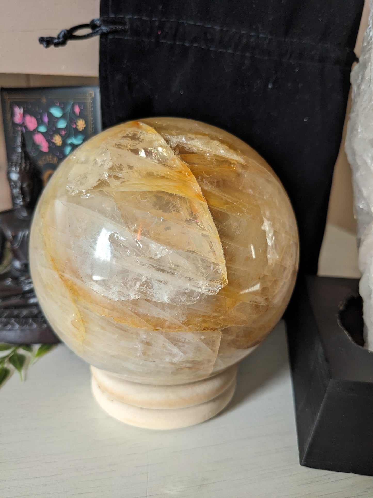 1 sphère quartz hématoïde 1.8 kg 11 cm
