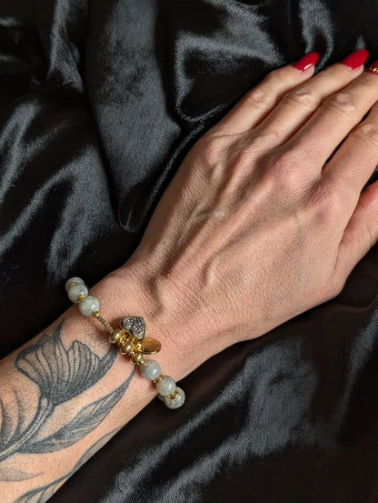 Bracelet élastiqué en labradorite - Aurore Lune