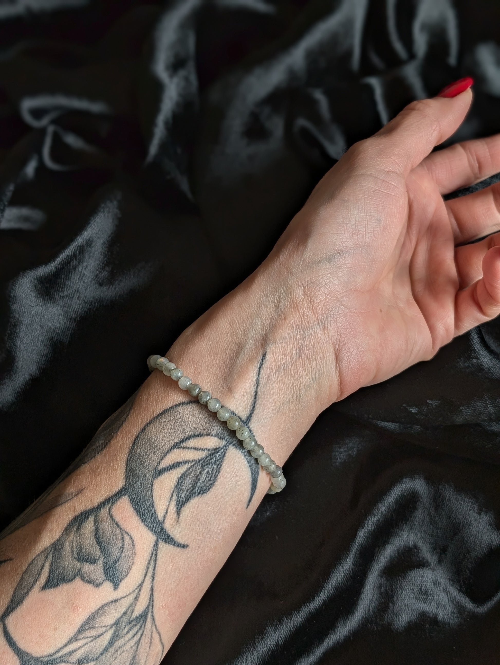 Bracelet élastiqué en labradorite - Aurore Lune