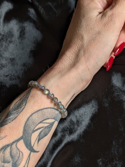 Bracelet élastiqué en labradorite - Aurore Lune