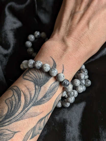 Bracelet élastiqué en labradorite - Aurore Lune