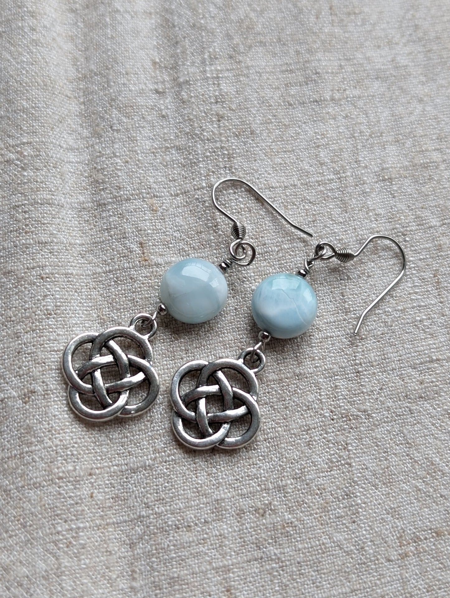 Boucles d'oreilles avec larimar