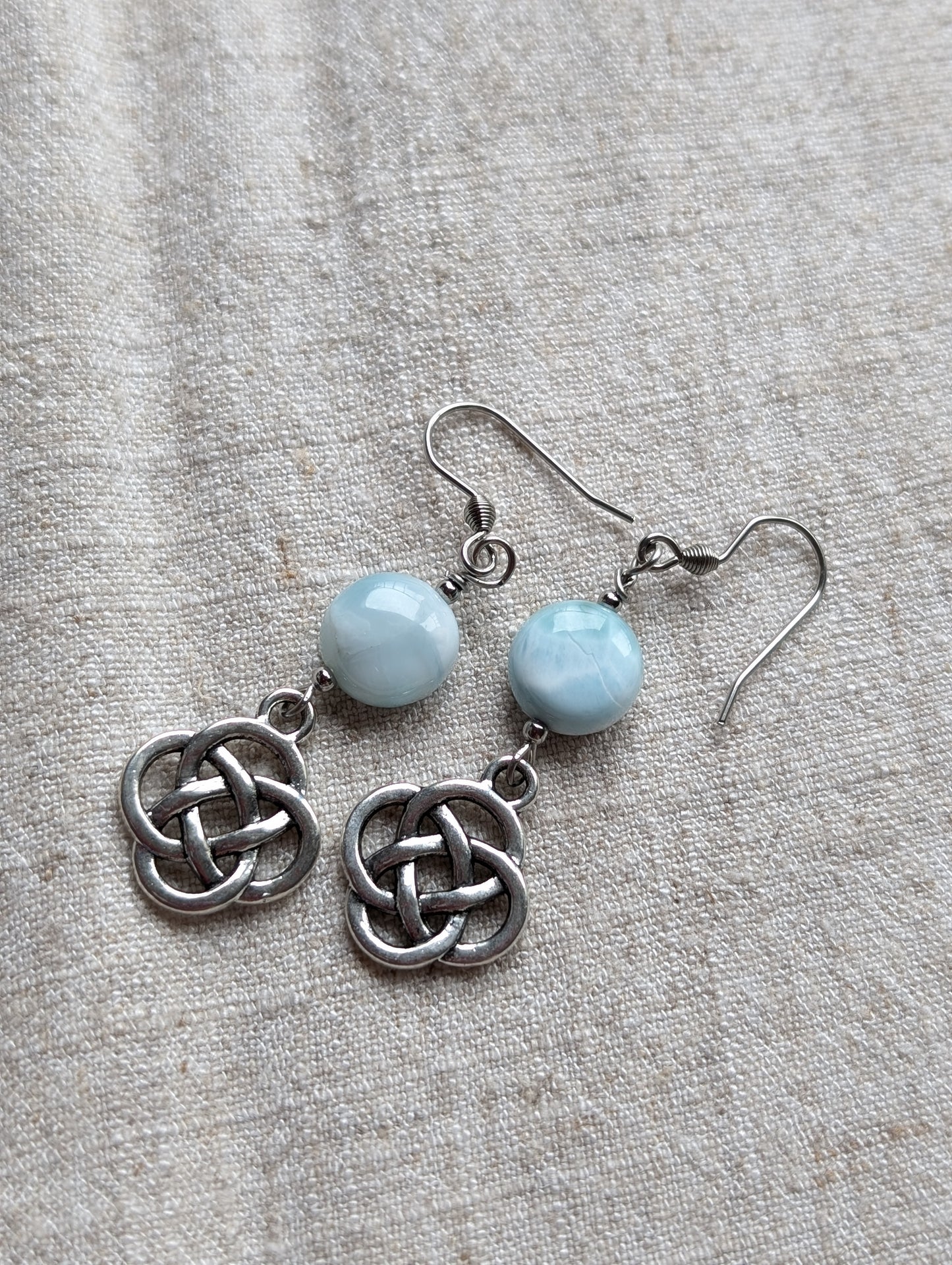 Boucles d'oreilles avec larimar