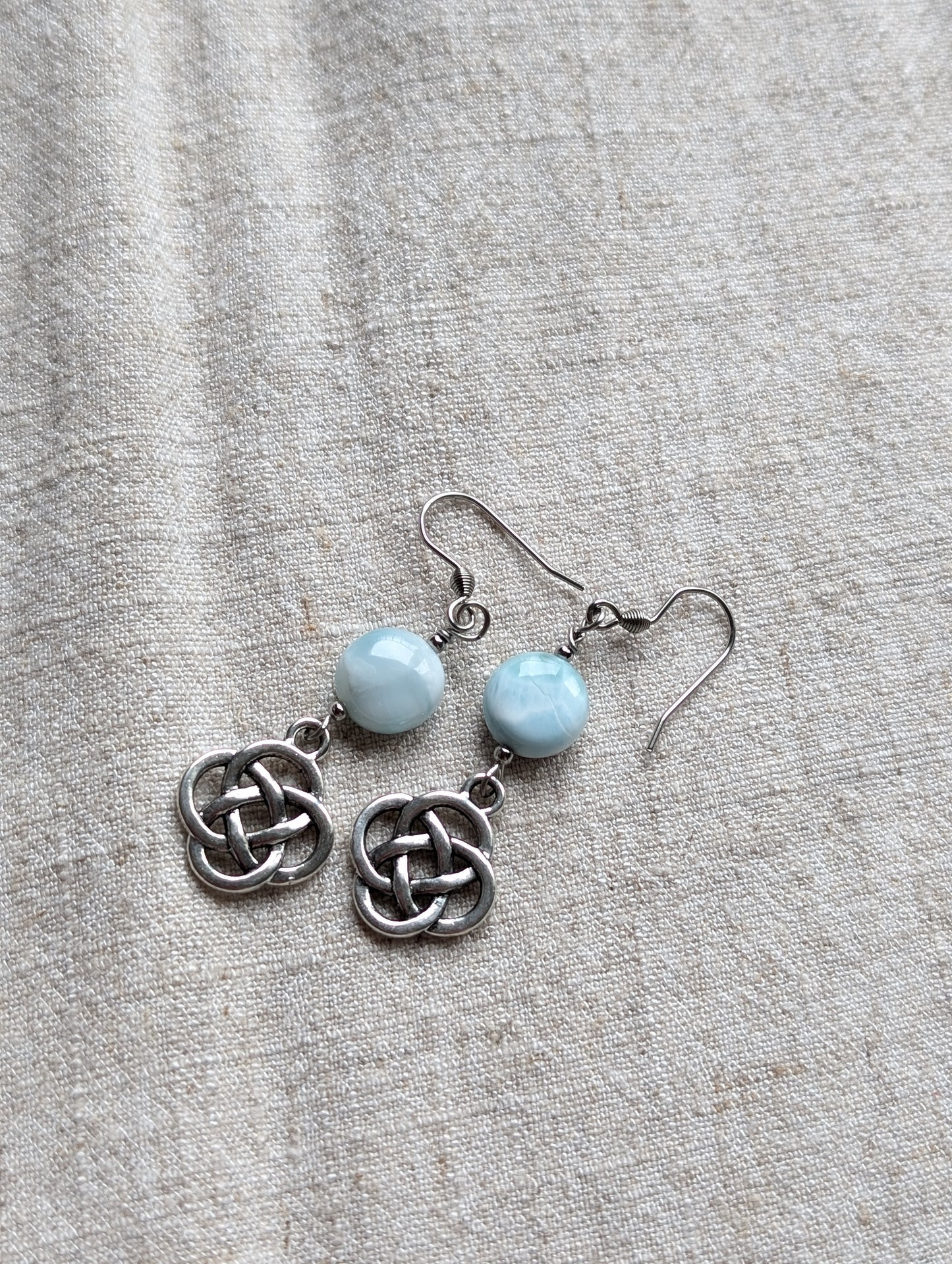 Boucles d'oreilles avec larimar