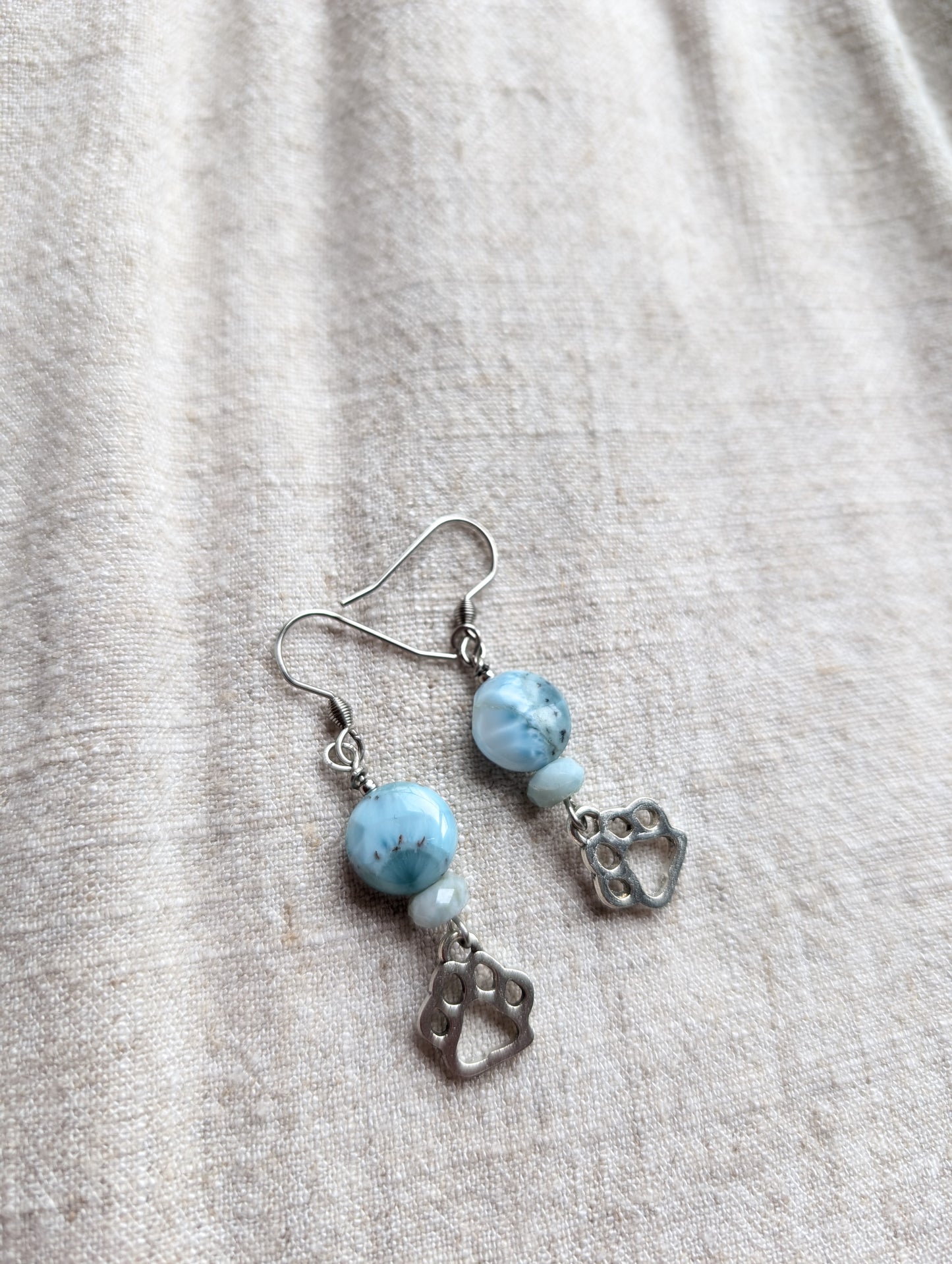 Boucles d'oreilles avec larimar