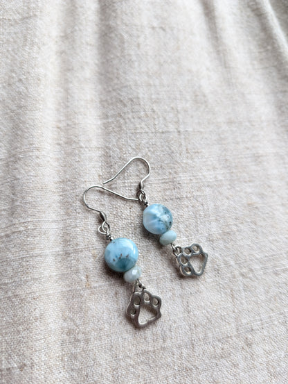 Boucles d'oreilles avec larimar - Aurore Lune