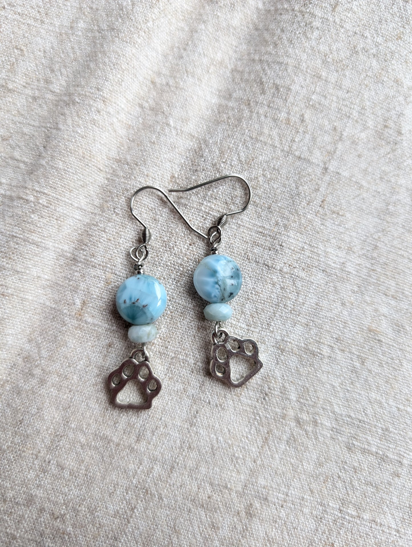 Boucles d'oreilles avec larimar