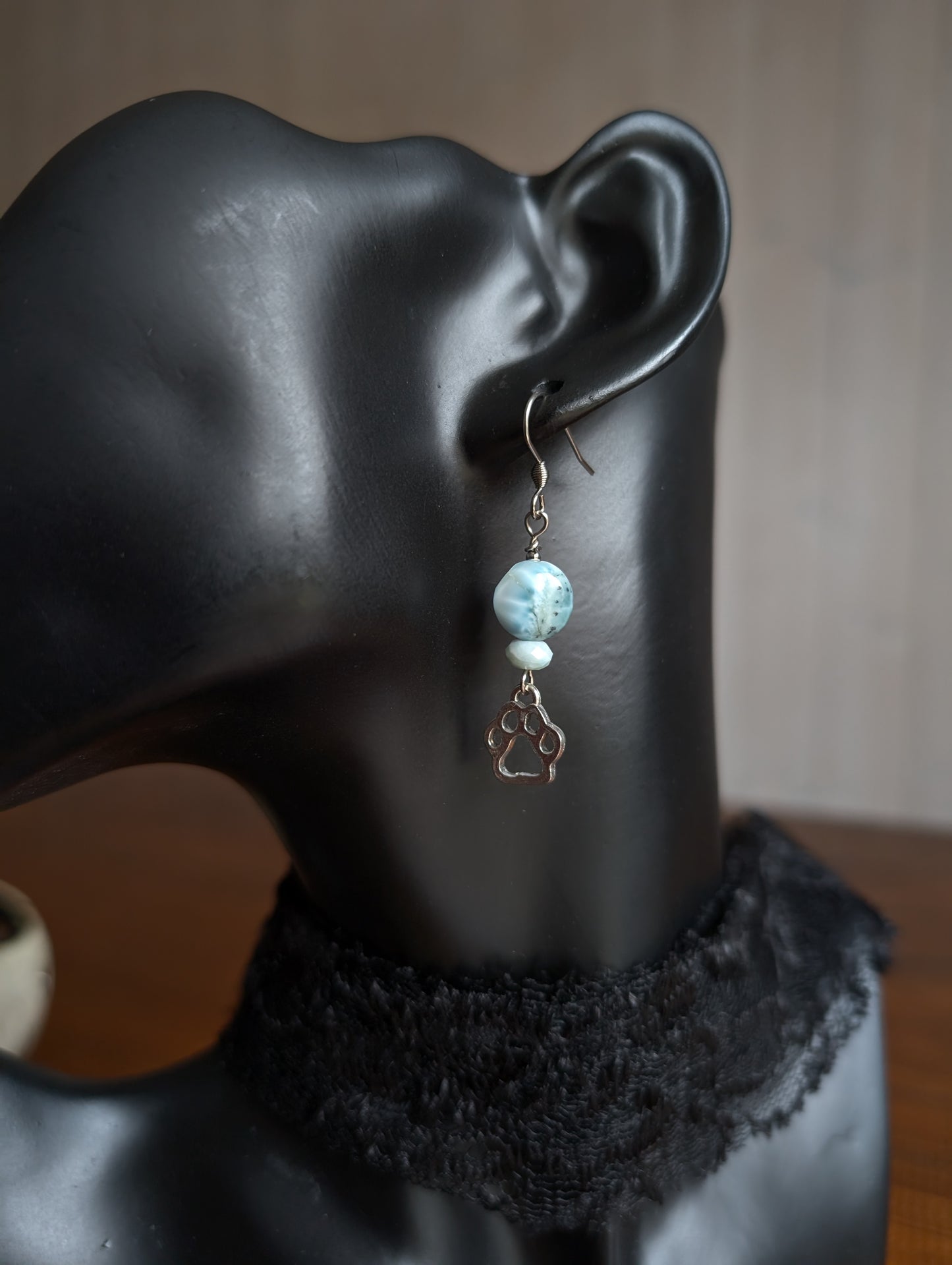 Boucles d'oreilles avec larimar