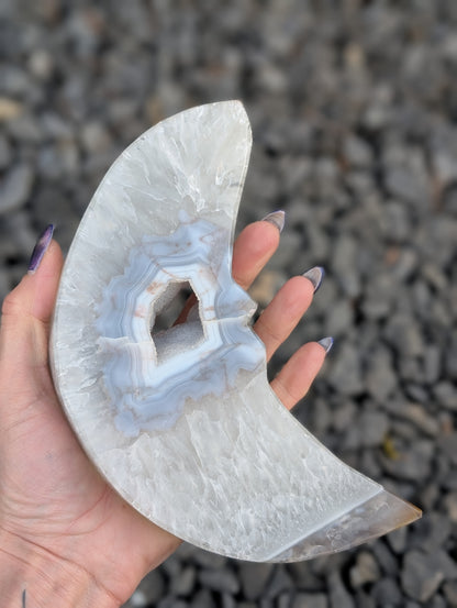 Lune agate cristallisée - Aurore Lune