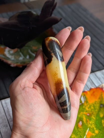 Lot unique poterie locale et bâton massage septaria - Aurore Lune