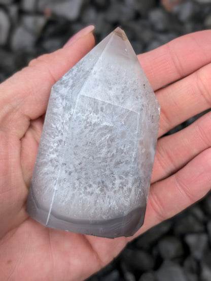 Pointe en agate du Brésil - Aurore Lune