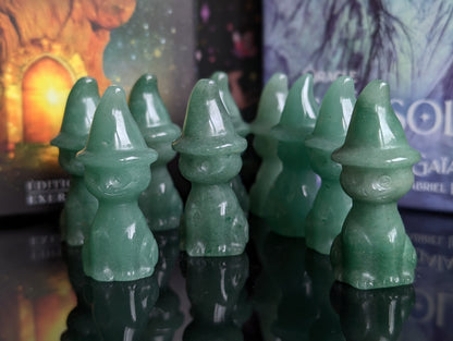 Chat en aventurine verte 5 cm - Aurore Lune