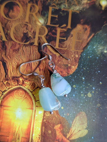Boucles d'oreilles en chrysoprase - Aurore Lune