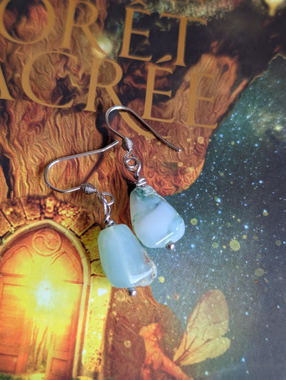 Boucles d'oreilles en chrysoprase - Aurore Lune