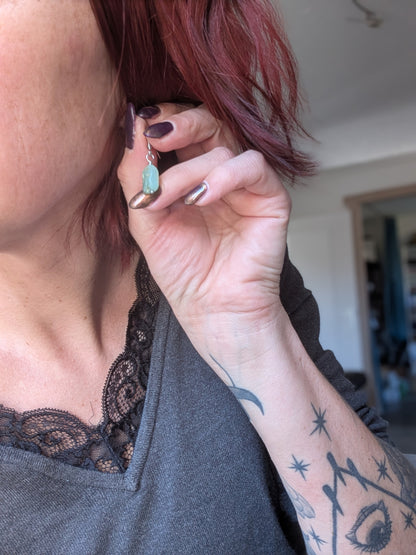 Boucles d'oreilles en chrysoprase - Aurore Lune