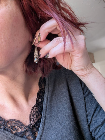 Boucles d’Oreilles en Rhodonite - Aurore Lune