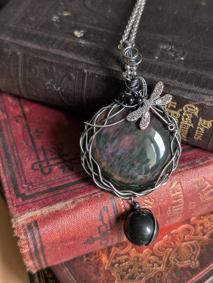 Collier Fait Main en Obsidienne Mentogochol - Aurore Lune