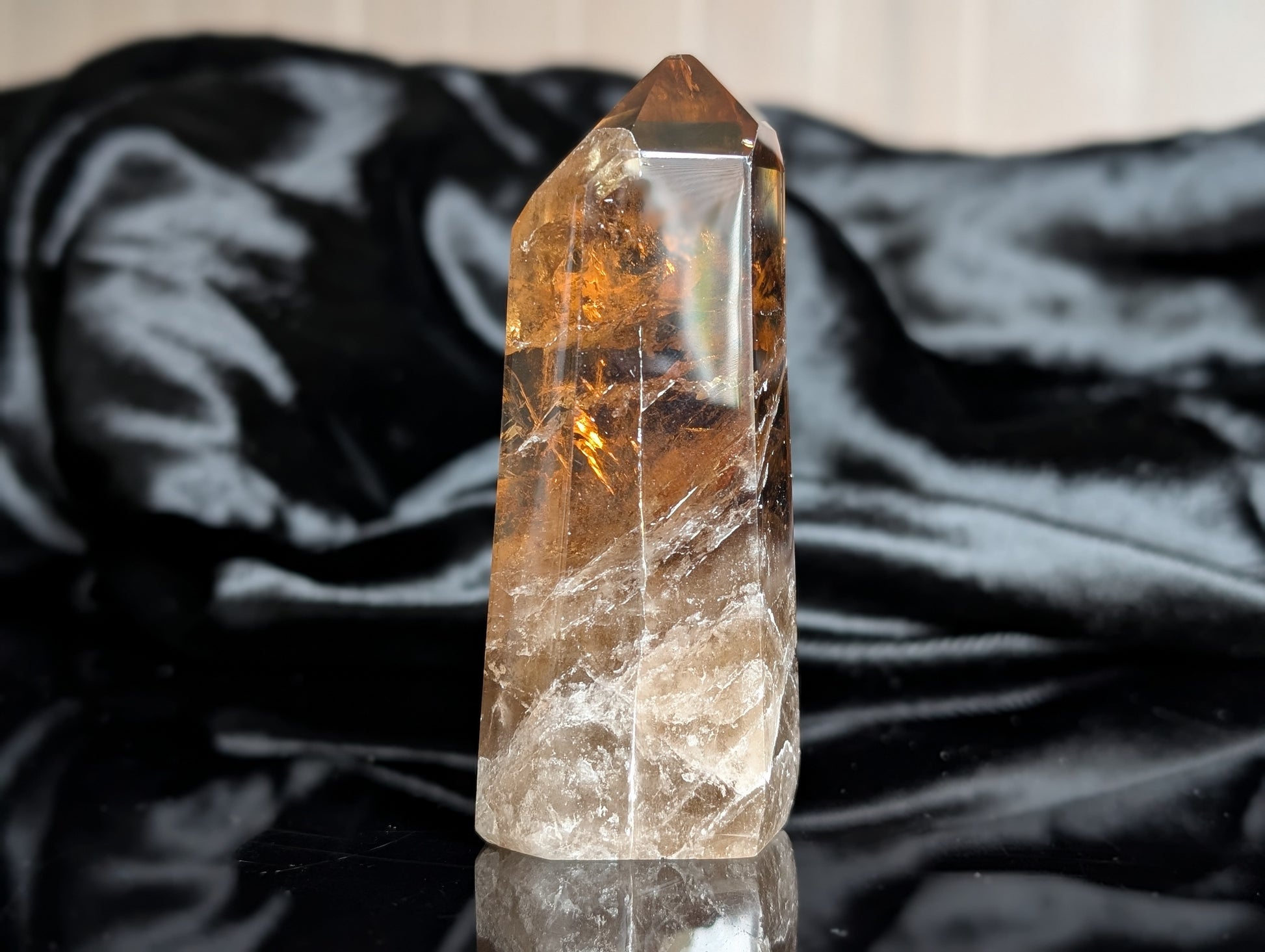 Pointe de citrine véritable - Aurore Lune