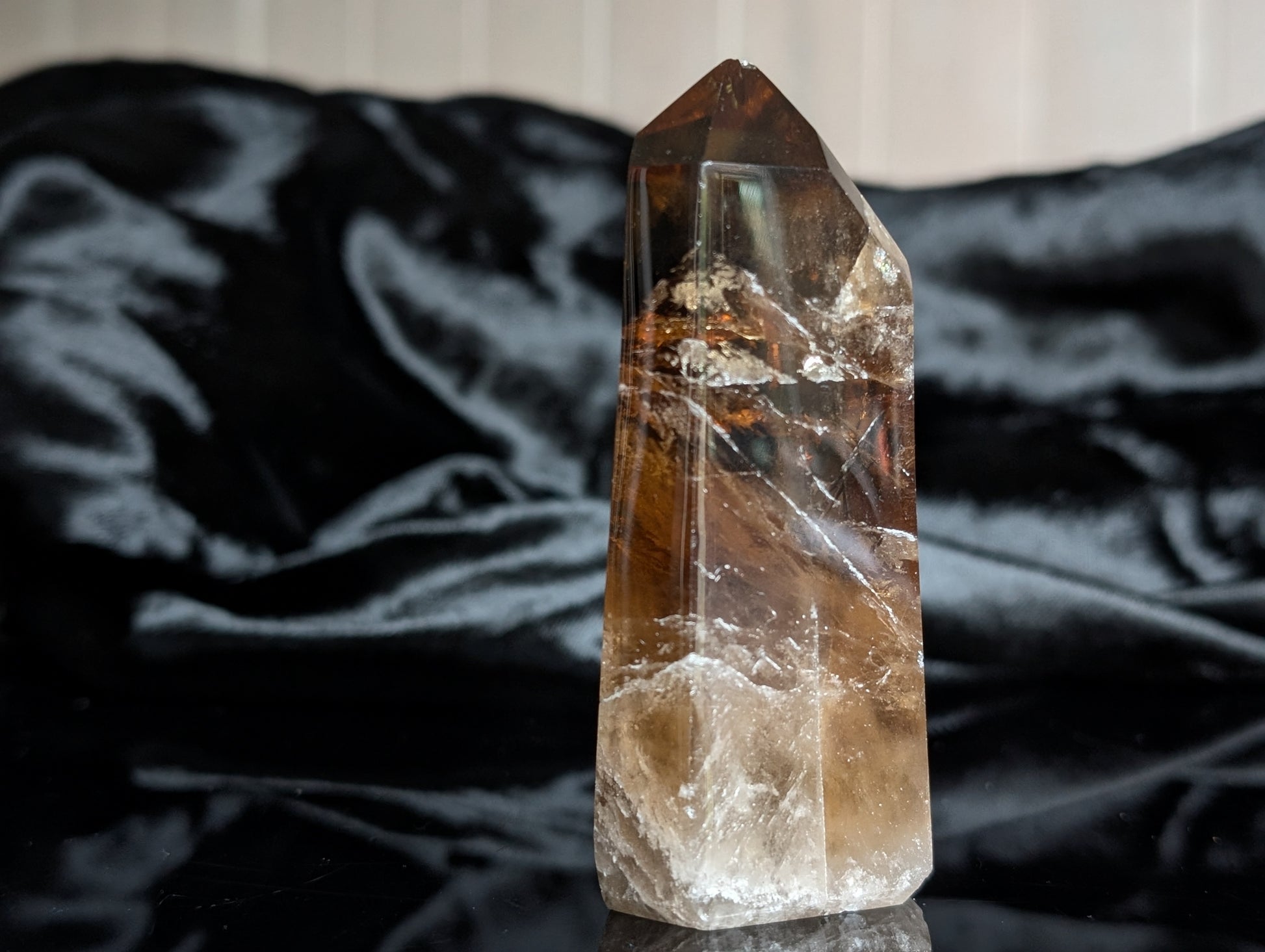 Pointe de citrine véritable - Aurore Lune