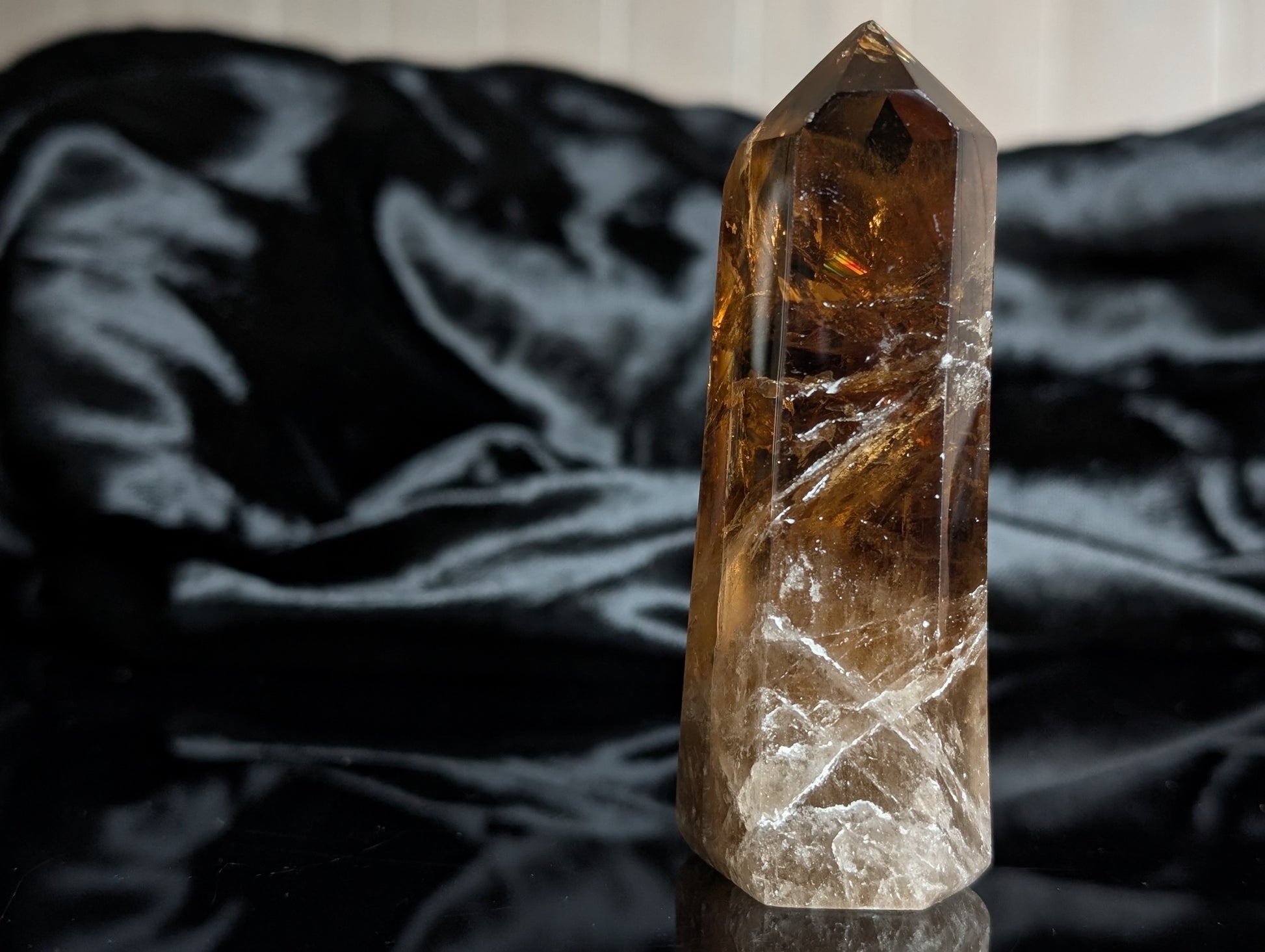 Pointe de citrine véritable - Aurore Lune