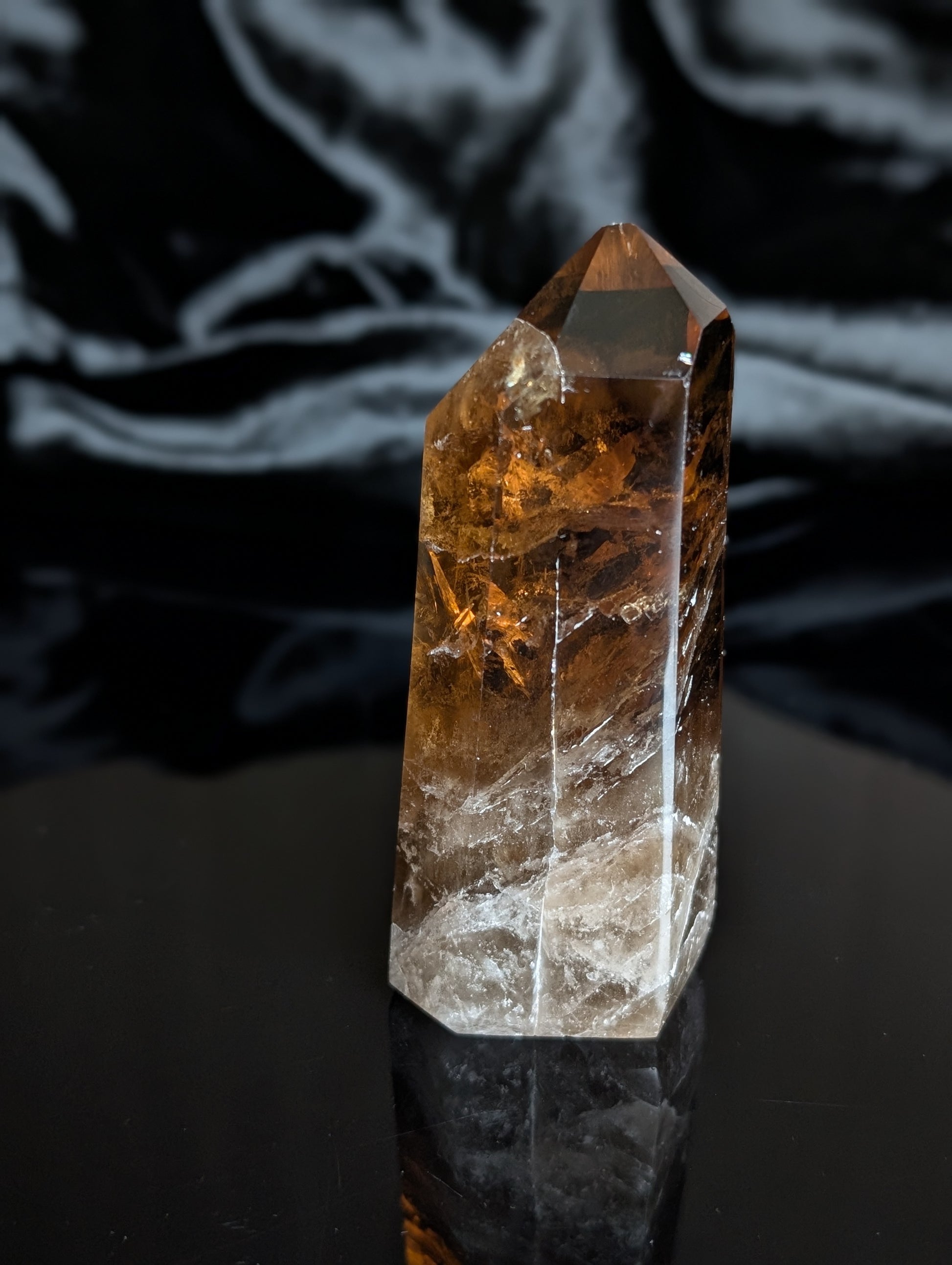 Pointe de citrine véritable - Aurore Lune