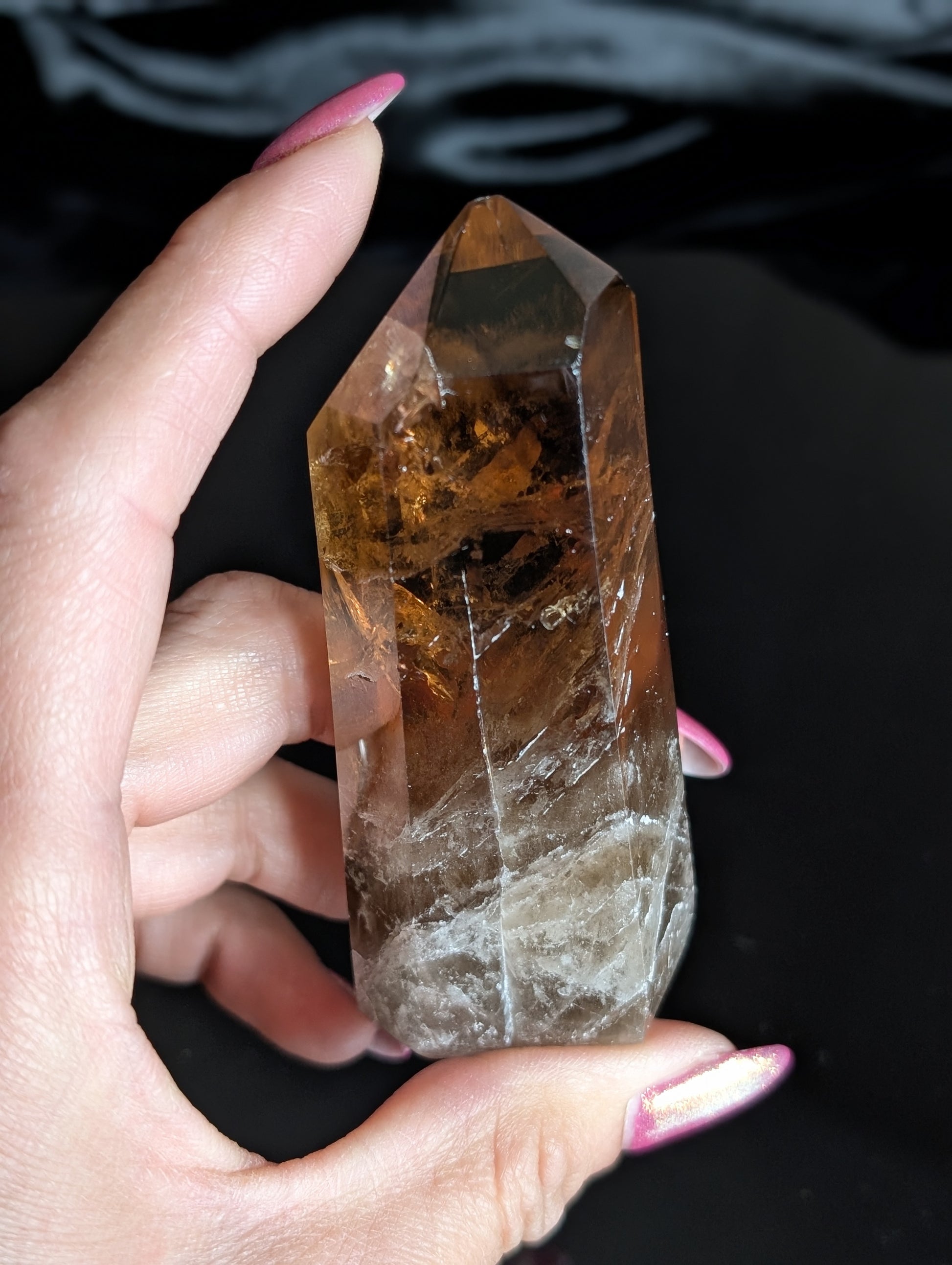 Pointe de citrine véritable - Aurore Lune