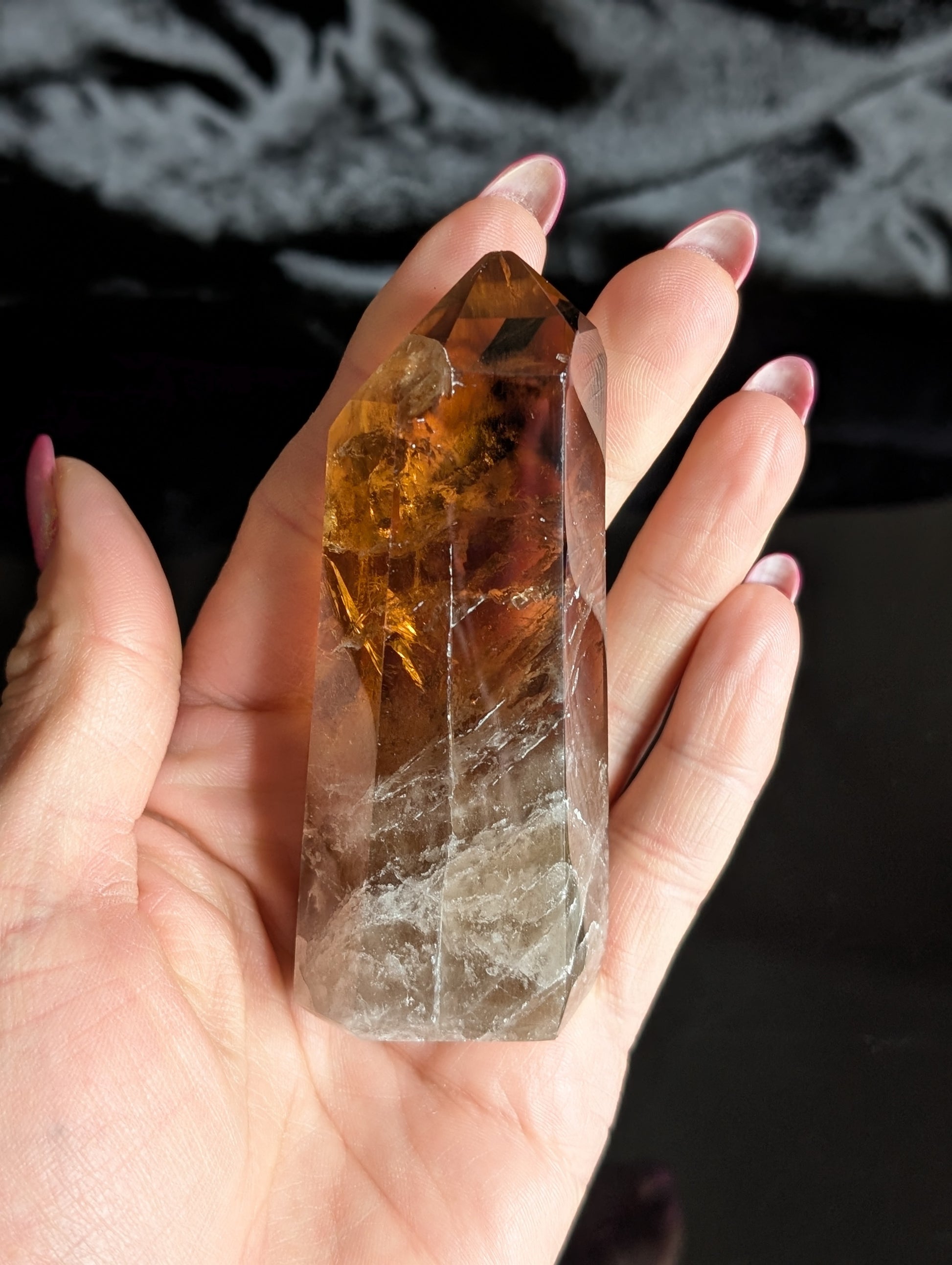Pointe de citrine véritable - Aurore Lune