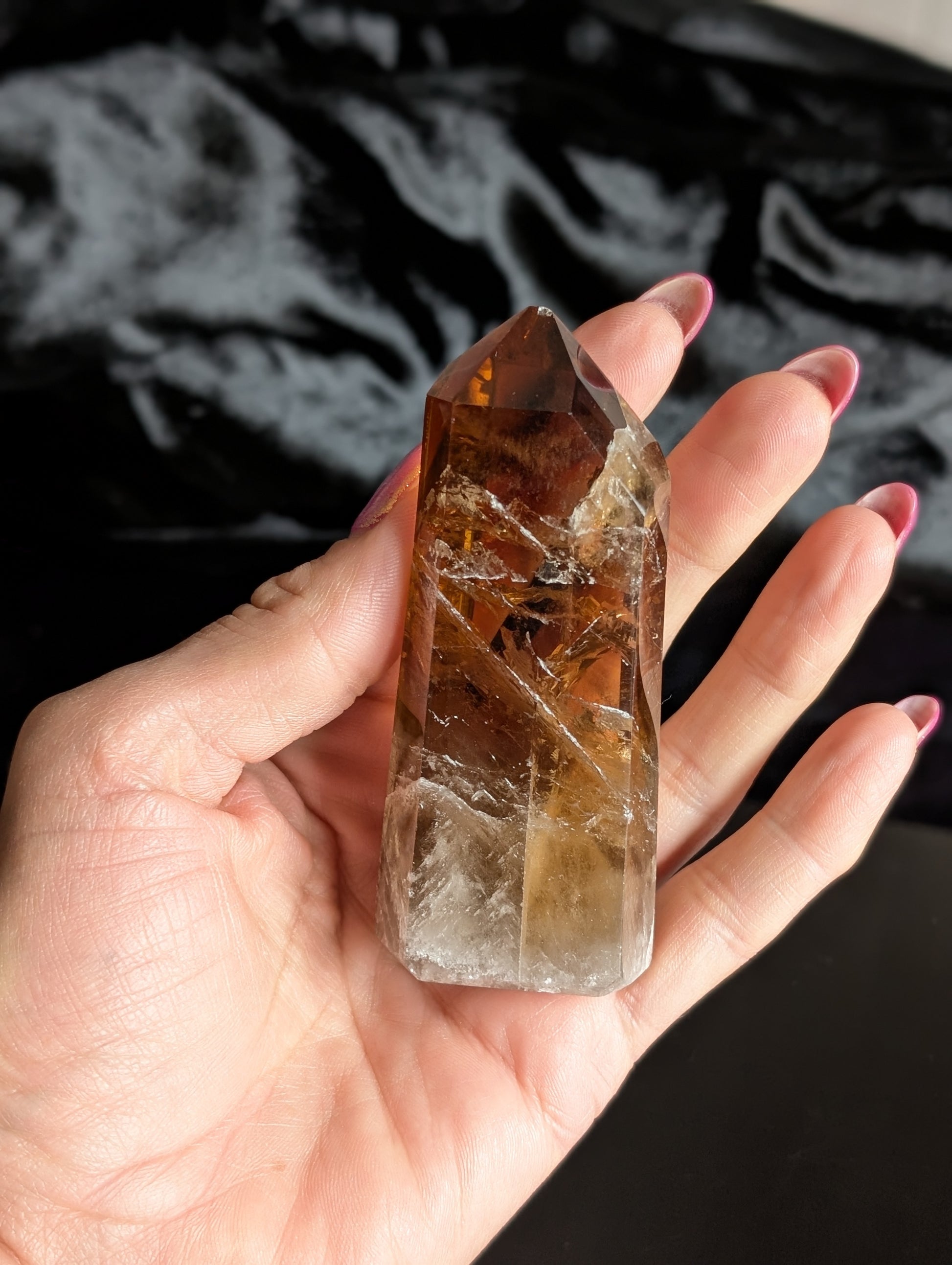 Pointe de citrine véritable - Aurore Lune