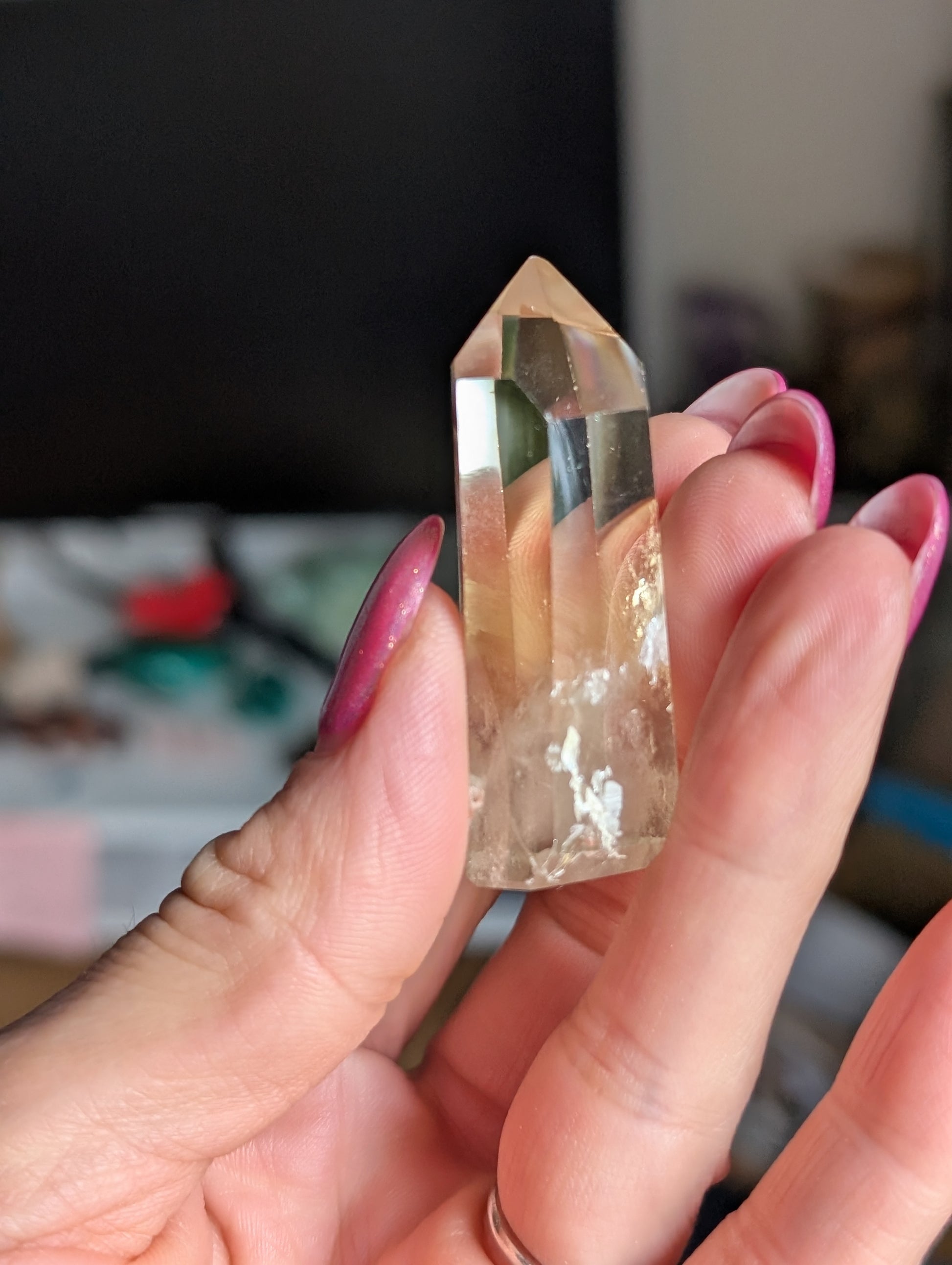 Pointe de citrine véritable - Aurore Lune