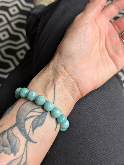 1 bracelet en amazonite élastiqué 15 cm - Aurore Lune