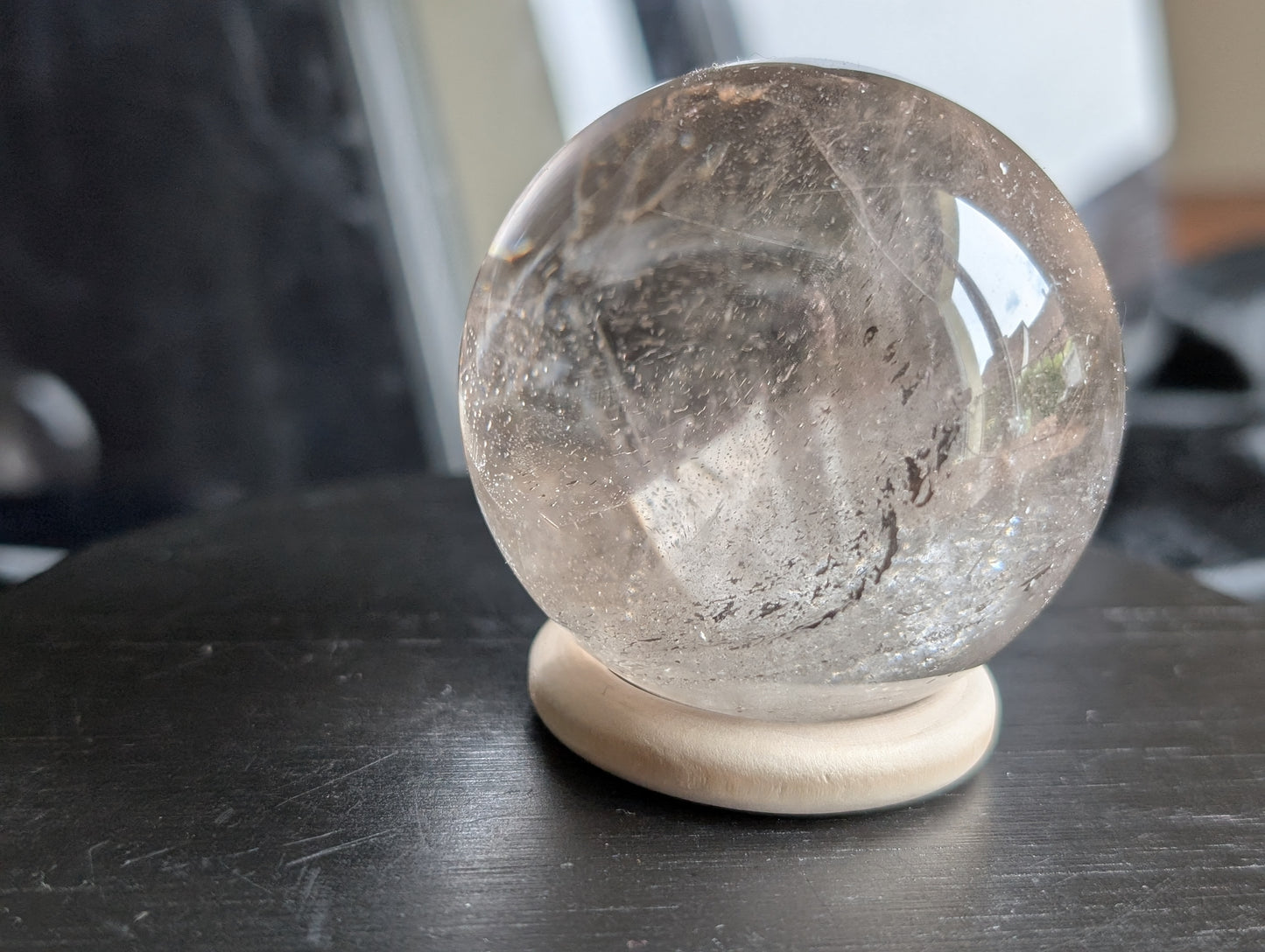 Sphère en cristal de roche avec support offert qualité++