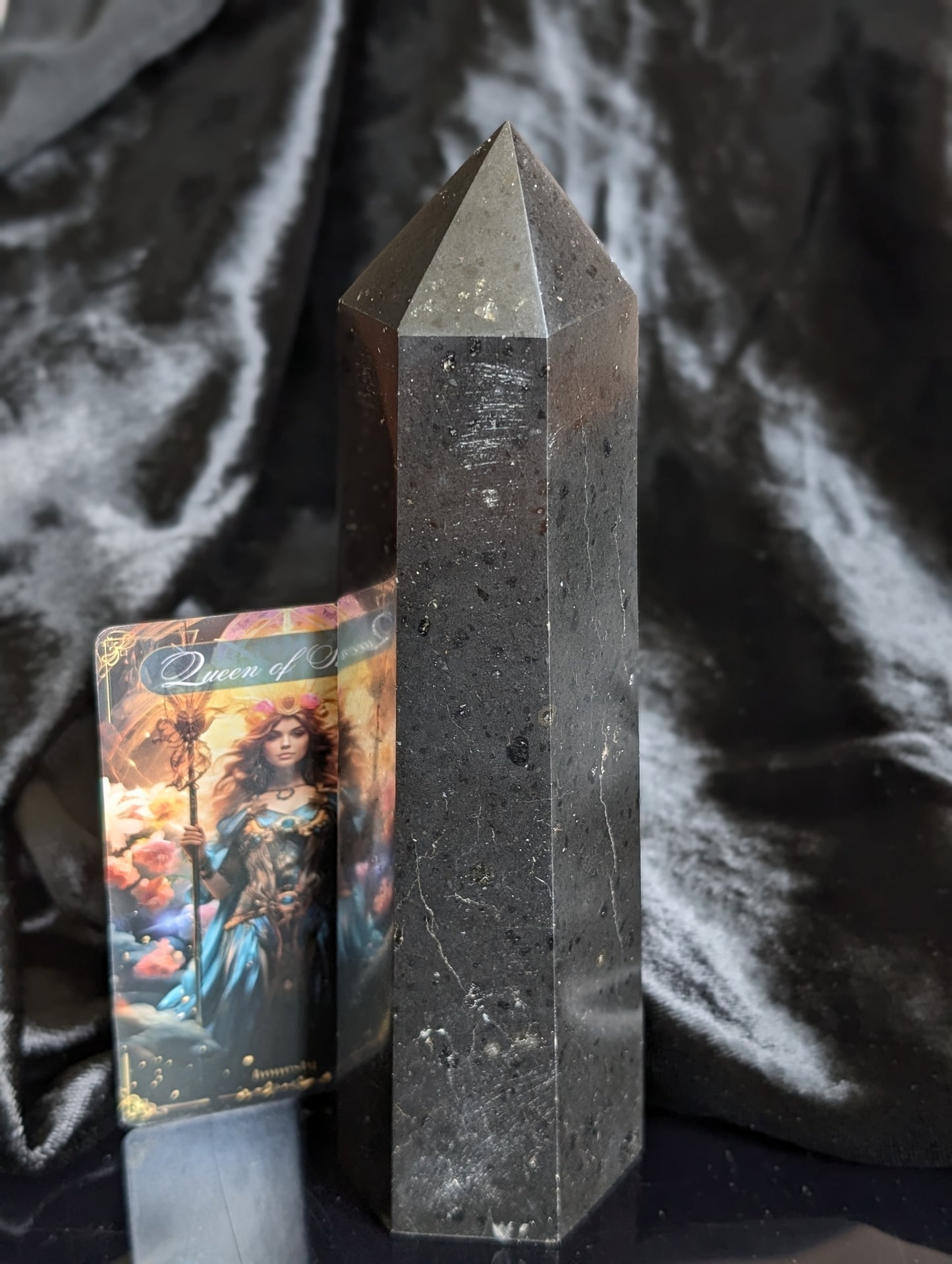 Pointe tourmaline Noire à poser 0.7  kilogrammes 18 cm