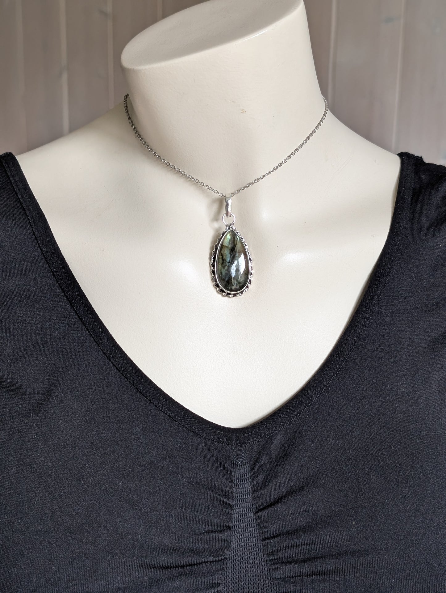 Collier complet avec labradorite et chaîne