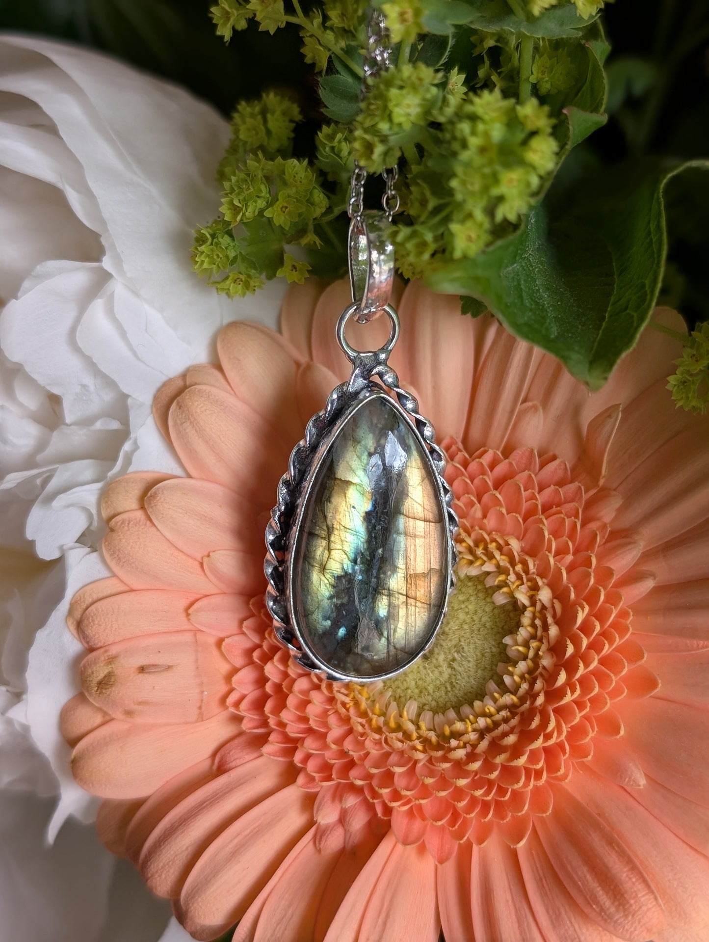 Collier complet avec labradorite et chaîne