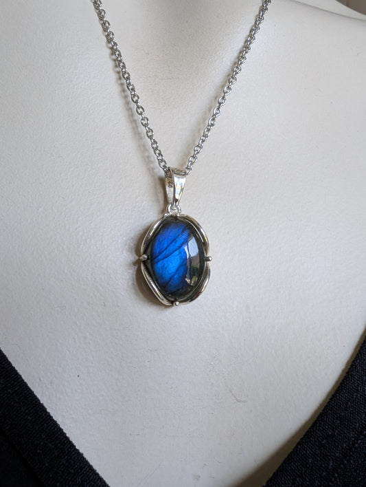 Collier complet avec labradorite et chaîne