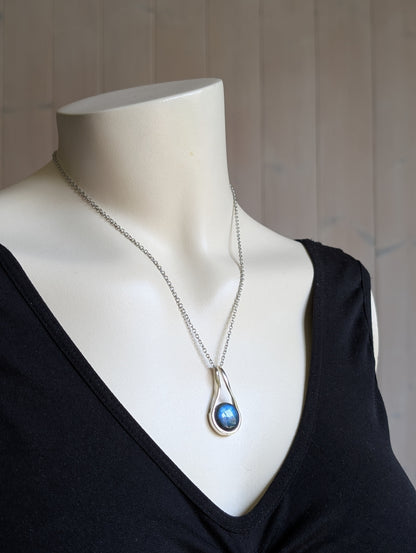 Collier complet avec labradorite et chaîne