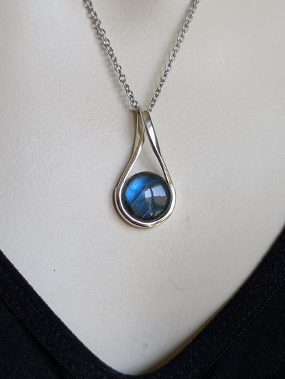 Collier complet avec labradorite et chaîne