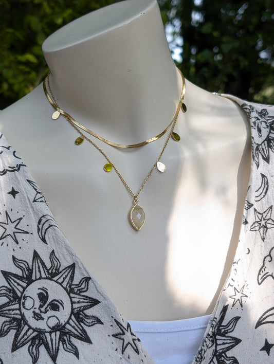 Collier double pierre de lune