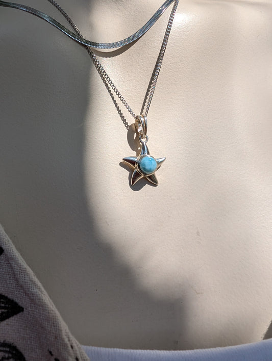 Collier double avec larimar