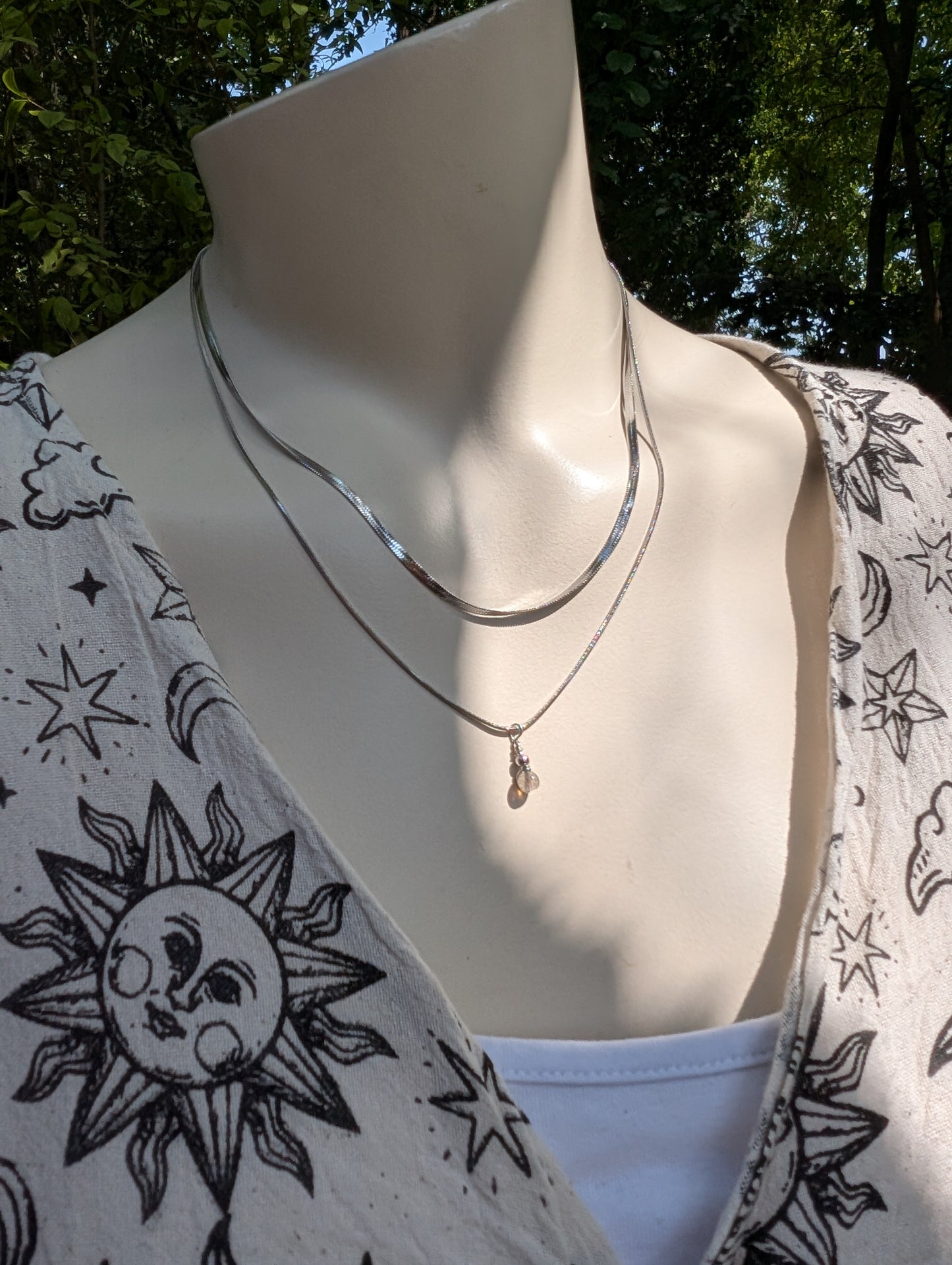 Collier double avec labradorite bleue