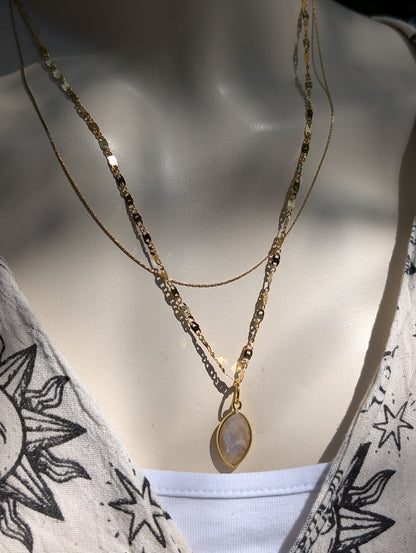 Collier double pierre de lune
