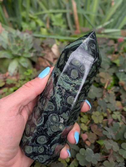 Pointe en jaspe kambaba ou crocodile