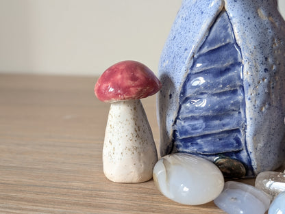 Lot poteries locales jizo et pierres - champignons non inclus