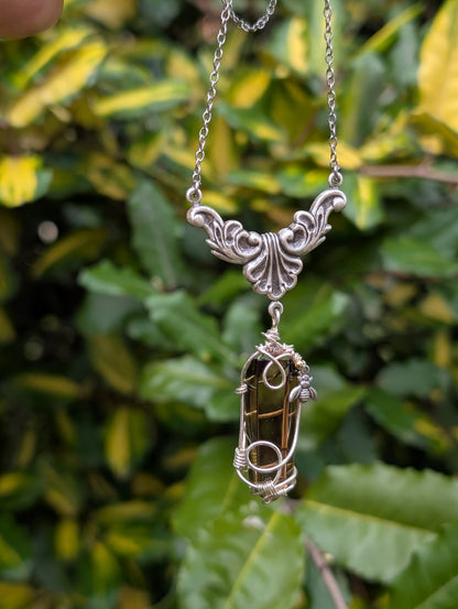 Collier wirewrap pointe de citrine authentique