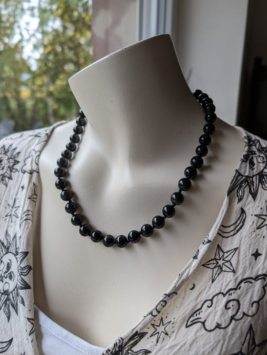 Collier obsidienne oeil céleste ou arc en ciel