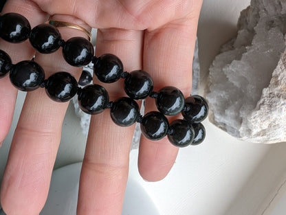 Collier obsidienne oeil céleste ou arc en ciel