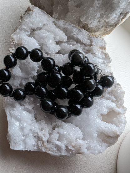 Collier obsidienne oeil céleste ou arc en ciel