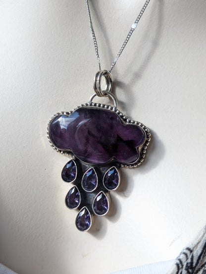 Collier nuage améthyste exemplaire unique