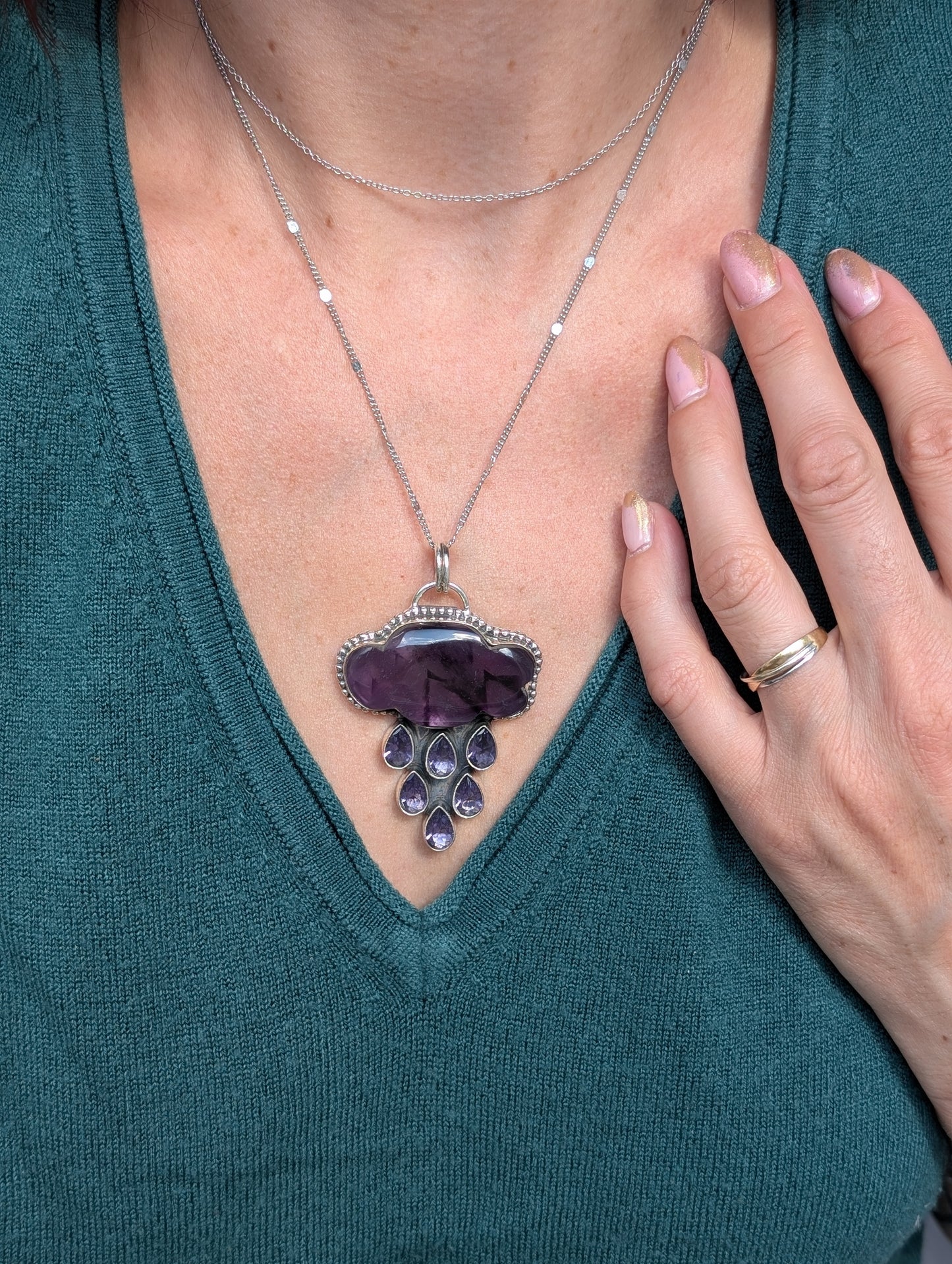 Collier nuage améthyste exemplaire unique